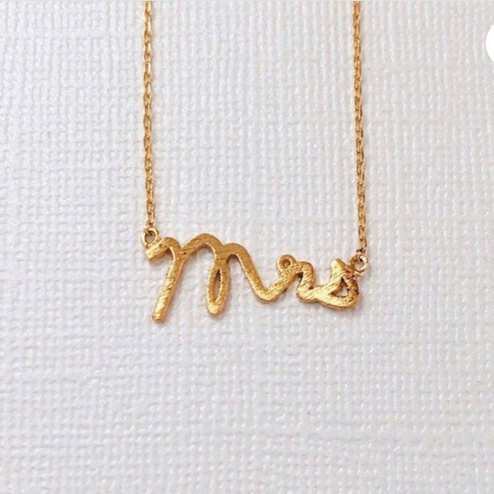 Dainty Gold “Mrs.” Necklace
